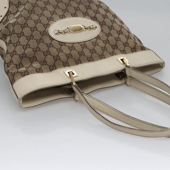 GUCCI GG Canvas Tote Bag Beige Gold - Picture 7 of 16